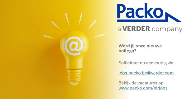Nieuw e-mailadres voor sollicitaties: jobs.packo.be@verder.com